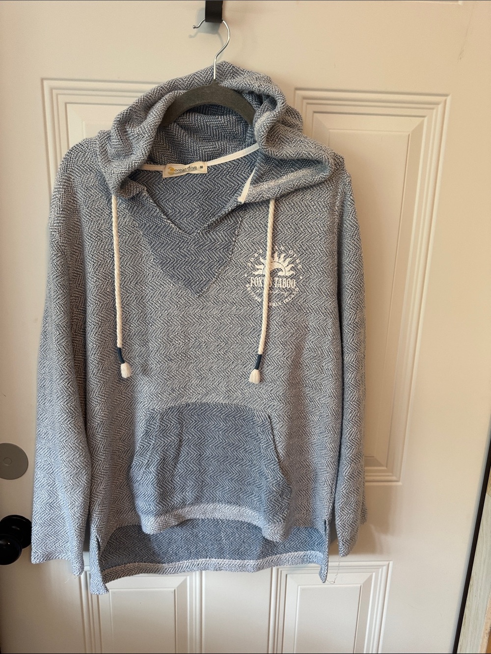 Ocean Drive Hooded Pullover - Heather Blue